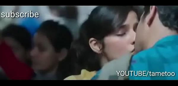  Indian boy and girl kissing in the morning Mumbai local train first time